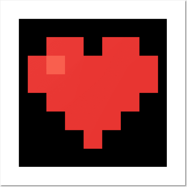 Simple Red Pixel Heart Wall Art by gkillerb